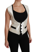 Gilet Bianco Gilet Slim In Seta Top-IT40/S