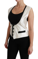 Gilet Bianco Gilet Slim In Seta Top-IT40/S