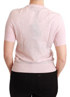 Camicetta in cashmere con ricamo floreale rosa-IT38/XS