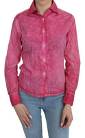 Top Camicetta A Maniche Lunghe Con Colletto Rosa-IT42/M