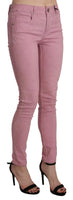 Pantalone in denim elasticizzato rosa a vita media-W26