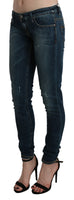 Jeans skinny a vita bassa lavati blu-W29