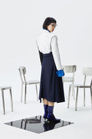 MARIGOLDSHADOWS - Original Kokone Pleated Asymmetrical Skirt - Navy Blue