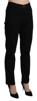 Pantaloni casual dritti neri a vita alta Pant-IT46/XL