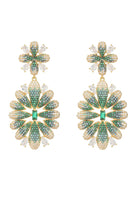 Original Babylon Flower Drop Earrings Gold Green