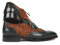 Paul Parkman Goodyear Welted Wingtip Oxfords Brown & Green (ID#9941-BWG)