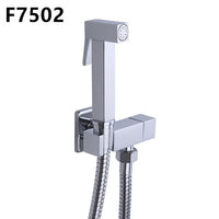 FRAP - Original 1 Set Solid Brass Single Cold Water Corner Valve Bidet Faucets Function Square Hand Shower Head Tap Crane 90 Degree Switch