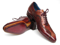 Paul Parkman Handmade Lace-Up Casual Shoes for Men Brown Hand-Painted (ID#84654-BRW)