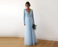 BLUSHFASHION - Original Light Blue Tulle and Lace Dress #1125