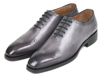 Paul Parkman Goodyear Welted Punched Oxfords Gray (ID#7614-GRY)