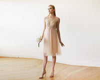 BLUSHFASHION - Original Pink Tulle and Lace Short Dress #1157