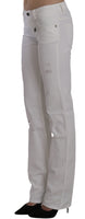 Pantaloni jeans dritti slim fit in cotone bianco-W25