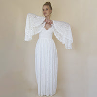 BLUSHFASHION - Original Bohemian Ivory Sweetheart Wedding Dress With Bell Sleeves 1362