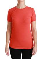 T-shirt Girocollo Manica Corta Rossa Top In Cotone-IT40/S