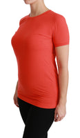 T-shirt Girocollo Manica Corta Rossa Top In Cotone-IT40/S