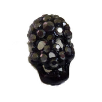 Skull earrings with rhinestones - Black - Gray Strass