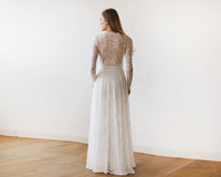 BLUSHFASHION - Original Round Neckline Bridal Lace Dress #1147