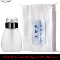 250Ml Nail Art Bottle Empty Pumping Dispenser Cleanser Container  Nail Polish UV Gel Remover Alcohol Press Tool