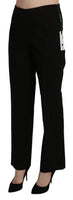 Pantalone Abito Nero Vita Alta Dritto-IT44/L