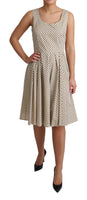 Abito A-Line in Cotone Pois Beige-IT40/S