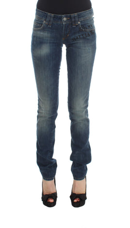 Jeans slim fit in misto cotone lavato blu-W26