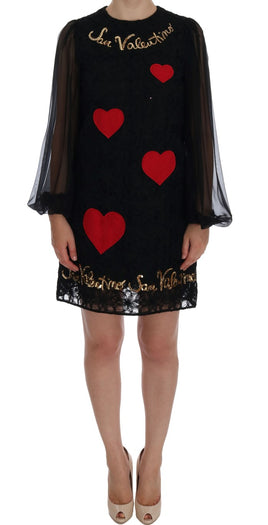 Abito a trapezio con paillettes nero San Valentino-IT38/XS