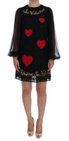 Abito a trapezio con paillettes nero San Valentino-IT38/XS