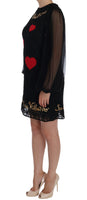 Abito a trapezio con paillettes nero San Valentino-IT38/XS