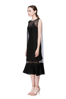 LAGEROSE - Original Black Round Neck Flounced Dress