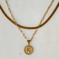 Original Double Chain Initial Necklace Prepack