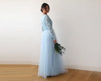 BLUSHFASHION - Original Light Blue Tulle and Lace Dress #1125