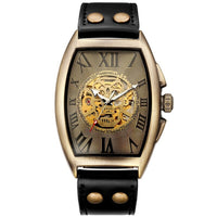 Men Watch Skeleton Automatic Mechanical Male Clock Top Brand Luxury Retro Bronze Sport Military Wristwatch Relogio Masculino