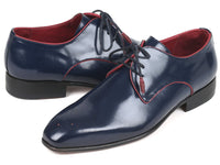 Paul Parkman Medallion Toe Navy Derby Shoes (ID#57RG27)