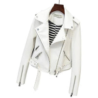 LUXURY AND ME - Original Slim Suede  Biker Jacket PU Coat