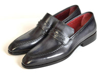 Paul Parkman Gray & Black Men's Loafers for Men (ID#068-GRAY)