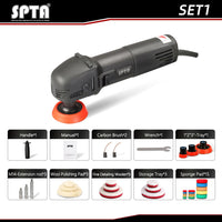 SPTA - Original 780W Electric 3 Inch Mini Detailing Polishing Machine Rotary Polisher Cleaning Brush With 29pcs Sponge PadsSet