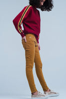 MUSTARD - Original Skinny Pants With Sequins and Buttons