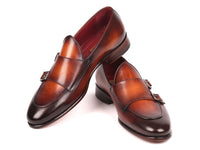 Paul Parkman Men's Brown Double Monkstrap Shoes (ID#HT61BRW)