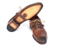 Paul Parkman Men's Brown & Camel Medallion Toe Oxfords (ID#GF61AZ)