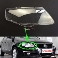 YJWAUTO - Original Headlamp Lens for Volkswagen VW Passat B6 2006~2011 Headlight Cover Auto Glass Replacement Car Light Auto Shell