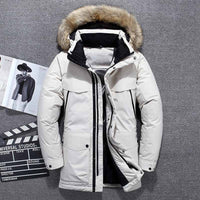 2020 NEW -40 Degrees Top Quality White Duck Down Jacket Men Thick Winter Big Fur Collar Warm Parka Waterproof Windproof