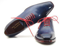 Paul Parkman Goodyear Welted Wholecut Oxfords Navy Blue Hand-Painted (ID#044CR)