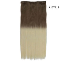 Original Synthetic Clip in Hair Extension Ombre Bayalage Long Straight Flase Hair Pieces for Women 24" 5clips One Piece 3/4 Head