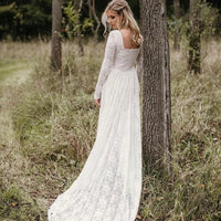 BLUSHFASHION - Original Square Neckline Wedding Train Dress