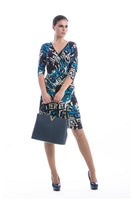 Abstract Print Crossover Dress