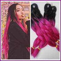 Desire for Hair 10packs Per Lot 24inch 100g Heat Resistant Synthetic Ombre Jumbo Braiding Box Hair Red Yellow Blue Green 4 Tone