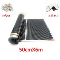 MINCO HEAT AC220V Infrared Underfloor Heating Film 220w/M2 Warm Mat With Clamps Insulation Pastes