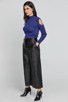 CONQUISTA FASHION - Original Black Faux Leather Culottes by Conquista Fashion