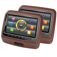 2x 9 Inch 1080P All Format Car Monitor Touch Screen Car Headrest DVD Video Player Built-In Speaker MKV DVD MP4 USB SD 8 Bit Game