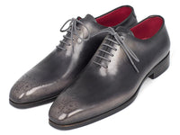 Paul Parkman Men's Gray & Black Wholecut Oxfords (ID#KR254GRY)